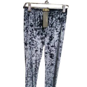 Iconoflash Women's Ice Blue Crushed Velvet Leggings